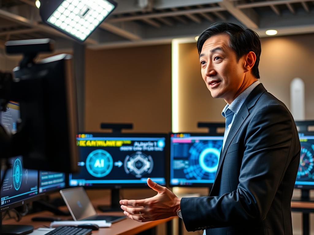 Andrew Ng teaching AI concepts to business professionals